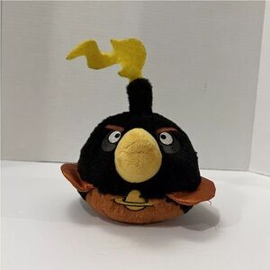 Angry Birds Space Fire Bomb Bird Black Plush 2012 5" No Sound